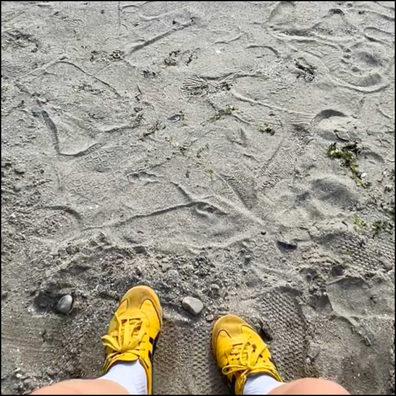 Stepping in the sand