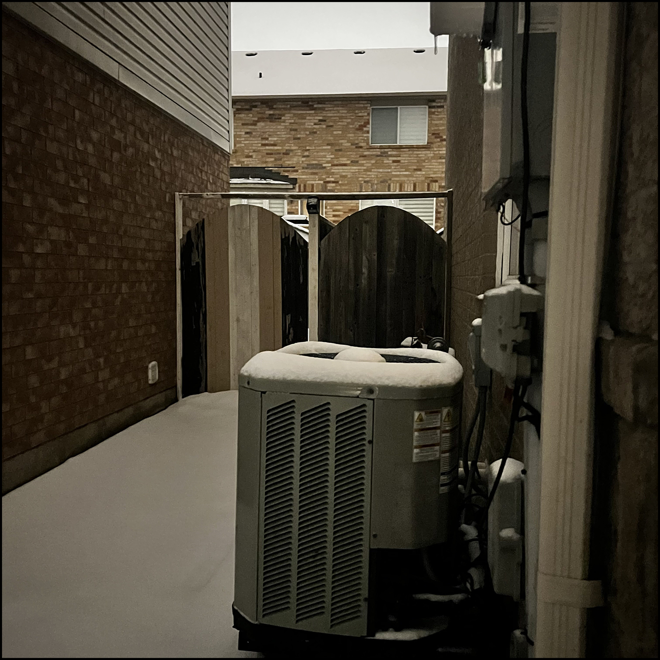 Heat pump warming a house
