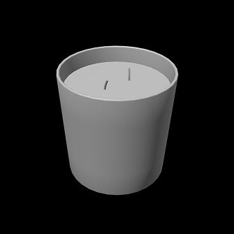 3d modelled candle with no colour