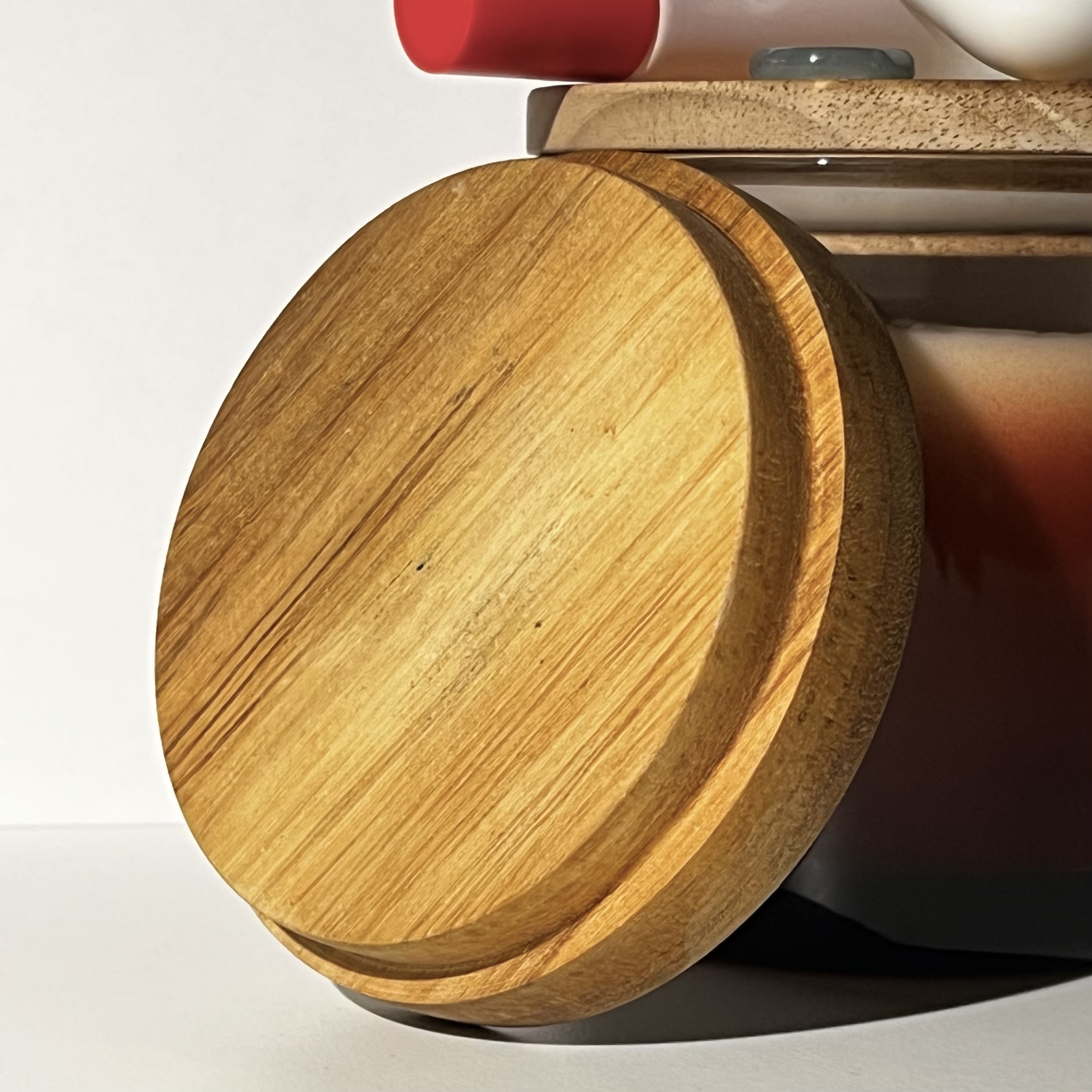 a photo of a wooden coaster