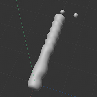 progress photo of 3d modelled brush
