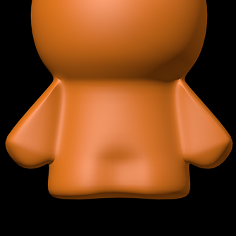 progress photo of 3d modelled clay orange man