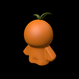 progress photo of 3d modelled clay orange man